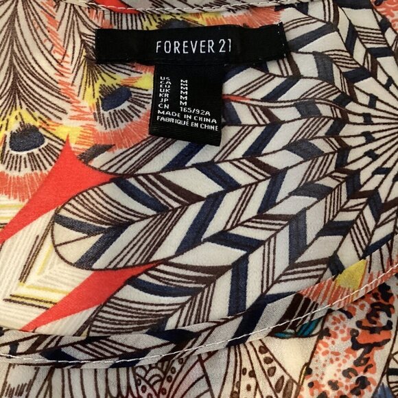 F21/Forever 21 Sheer Chiffon Maxi Dress/Swimsuit Cover-up Sz M #296B - Picture 6 of 6